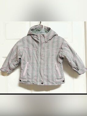 Columbia Girl’s Toddler  Sz 2T Hooded Pink Gray Warm Winter Jacket Coat
